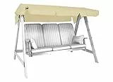 Angerer Freizeitmöbel GmbH Hollywoodschaukel Sonnendach - passend für viele 3-Sitzer Hollywoodschaukeln - Schaukeldach Made in Germany (Swingtex Elfenbein, 193 x 130 cm)