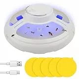 NAVESO Flohfalle, Flohfalle für Wohnung Elektrisch, Klebrige Flohfalle, Flohfallen Testsieger mit 5 Klebescheiben, Kakerlaken Falle, Flea Trap Lampe, LED Flohlichtfalle, Insektenfalle, Kuppelflohfalle