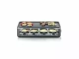 SEVERIN Raclette-Grill für 8 Personen, Raclette mit großer antihaftbeschichteter Grillplatte, extra tiefe Pfännchen, Spülmaschinengeeignet, Tischgrill, Black Line Lite, RG 2365