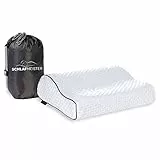 Schlafmeister Moth - Reisekissen - Made in Europa - Thermoregulierendes Kopfkissen - Premium Nackenkissen (32x30x10/8cm) Hotelkissen für unterwegs
