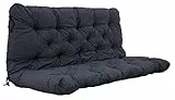 Ambientehome Auflagen 2er Bankkissen Bankauflage Polsterkissen, 120 x 98 x 8 cm, dunkelgrau