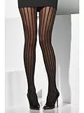 Smiffys Dünne Strumpfhose, Schwarz, Vertikale Streifen Halloween
