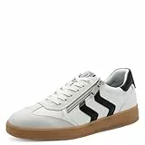 MARCO TOZZI Damen Sneaker flach mit Schnürsenkeln Freizeit, Weiß (White/Black), 39 EU