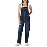 Amazon Essentials Damen Jeans-Overall in Relaxed-Fit mit geradem Bein mit mittlerem Stretchanteil, Dunkle Mitternacht, M