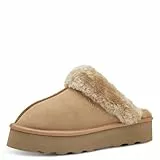 s.Oliver Damen Pantoffeln zum Reinschlüpfen Flauschig, Braun (Cognac), 41 EU