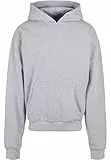 Build Your Brand Herren Kapuzenpullover Ultra Heavy Cotton Box Hoody, Farbe Grey, Größe L