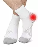 ZFSOCK Kompression Socken Herren Damen: Neuropathie & Plantarfasziitis Therapie Socken zur Unterstützung von Ferse Fußgewölbe & Achillessehne – Weiß 35-38 S– 1 Paar