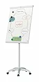 Nobo Premium Plus Flipchart Mobil, Magnetisches Staffelei-Whiteboard aus Stahl, Mit Standfuß und feststellbaren Rollen, Magnetische Oberfläche, Stiftablage, Inklusive Whiteboard-Stifte, 1915702