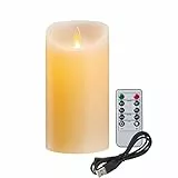 Koelaa LED Kerzen Wiederaufladbar mit Fernbedienung & Timer - Flackernde Batterie Kerzen für Weihnachten, Adventsdeko, Tischdeko, Romantik - Realistische Flamme, Wohnzimmer Deko - 7,5cm x 15cm