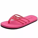 Harssidanzar Flip Flops Zehentrenner für Frau Leichte bequeme Sommer Strand String Sandalen mit Bogen Suppor KL221EU,Rosenrot, Größe 42