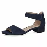CAPRICE Damen Sandalen mit Absatz aus Leder mit Riemchen, Blau (Ocean Suede), 38 EU