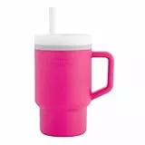 INFANTINO My 1st Tumbler – Süßer Minibecher mit Auslaufsicherem Strohhalm und Kleinkindfreundlichem Griff, Fördert das Trinken, Leicht zu Reinigen, 255 ml, Kaugummi