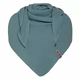 KNIT FACTORY - Liv Dreieckstuch - Tuch Schal für Damen - Weiches Musselintuch - Für Frühling und Sommer - 100% Bio-Baumwolle - Stone Green