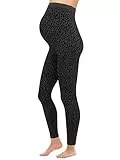 Herzmutter Umstandsleggings Leo Print - OekoTex 100 - Blickdicht - Schwangerschaftsleggings mit Muster - Leopard - High Waist - 1950 (M-L, Leo Grau)