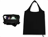 Emezddo Faltbare Einkaufstasche,Wiederverwendbare und Waschbar Einkaufsbeutel,Dauerhaft und Leicht falttasche,Trage-Beutel,Groß Tote Bag(69 * 56cm,Schwarz)