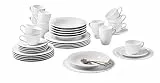 Seltmann Weiden Beat Kombieservice 36 Tlg. Tafelservice + Kaffeeservice + 6 Hekelbecher