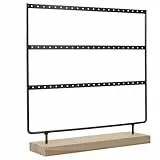 Cabilock Schmuckständer Dreistufiger Metall- Und Holzhalter Für Ohrringe Und Halsketten Schmuckaufbewahrung Display Für Zuhause Und Geschäft 11.42X11.02X2.76In