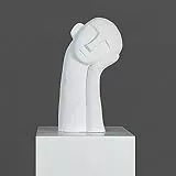 Cutfouwe Denker Skulptur Deko Dekofigur Abstrakter Kunst Keramik Statue Dekoration Moderne Wohnzimmer Schlafzimmer Büro Regal Schreibtisch Dekorationen Home Decor Geschenk,Weiß