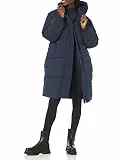 Amazon Essentials Damen Lange Oversize-Daunenjacke mit Kapuze (in Übergröße erhältlich), Marineblau, XL
