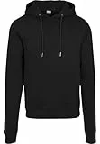 Urban Classics Basic Terry Hoody – Herren Kapuzenpullover aus Sweatstoff, Regular Fit mit Kängurutasche, weiches Material für Alltag & Streetstyle, Black, L