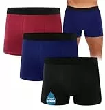 FORVEVO 3er Pack Inkontinenz Pants Männer Baumwolle,Waschbar Boxershorts Herren für Inkontinenz Underwear mit Saugfähigkeit Pants 100ml,Wiederverwendbar Unterhosen,Schwarz&Navy&Rot,M