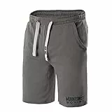Mount Swiss Herren Shorts 6XL Stahlgrau 100% Baumwolle große Größen Kurze Freizeithose Sporthose elastischer Bund Taschen atmungsaktiv bequem Sommerhose Übergröße