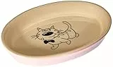 Nobby Katzen Keramik Schale oval pink-beige 17 x 11 x 2,5 cm / 0,12 l