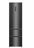 Hisense RM469N4AFD1 Kühl-Gefrierkombination/freistehend/EEK D/36dB/ NoFrost/368 Liter/XtremeFreeze/Smart Fresh/Metal Cooling/CrispZone/Convert ZeroZone/Eco Mode/HxBxT: 200x60x66,3 cm/Schwarz Inox