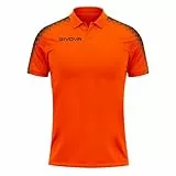 Givova Unisex Polo Club Sweatshirt, Orange Fluo/Noir,