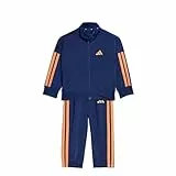 adidas Unisex Baby ESSENTIALS CLIMACOOL TRACKSUIT, dark blue/Dusky Orange, 9-12 Months