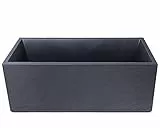 Ondis24 Vulkan Pflanzkübel groß außen Kunststoff 100cm Schiefer Optik Blumentopf mit Wasserspeicher Winterfest anthrazit