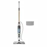 Shark SteamSpot mit Steam Blaster-Technologie für Hartböden, Leichter Dampfreiniger, chemiefreie Reinigung, Abnehmbarer Wassertank, 2 waschbare Dirt Grip Soft-Scrub-Pads, White & Poly Copper S2001EU