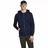 JACK & JONES Herren Basic Reißverschluss Baumwoll Hoodie - Marine Blazer - L