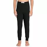 Timone Thermounterhose Kinder Termo warm und bequem Lange Unterhosen Jungen aus Baumwolle Knöchellänge für Winter und kalte Tage Alltag Schule Outdoor TI30-128 (Schwarz, 158)