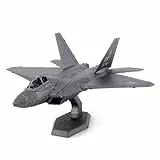 Metal Earth Fascinations Metallbausätze - Flugzeug Jäger F-22 Raptor, lasergeschnittener 3D-Konstruktionsbausatz, 3D Metall Puzzle DIY Modellbausatz 3 Metallplatinen, ab 14 Jahre