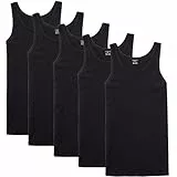 NUOZA Unterhemd Herren Tank Top 5er Pack Feinripp Muskelshirts Baumwolle alle Größen und Farben-Schwarz,XL