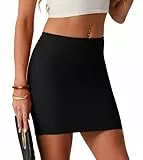 IWOLLENCE Rock Damen Kurz Sexy mit Elastischer Taille Stretch Minirock Damen Elegant Strickrock Bleistiftrock Sommer Wickelrock für Business Festival und Party (Schwarz, XL)