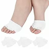 EXCEART 4 Paare Zehlinge Füßlinge Socken öffnen fünf halbe Zehensocken Unsichtbare Sportsocken Yoga Socken Vorfußsocken Frauen Rutschfeste Pilates Balletttanz Zehenschutz - Weiß