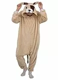 LorranTree Onesie Kostüm Jumpsuit Bulldogge Costume Damen Herren Erwachsene Relaxo Pyjama Tier Hund Dog Weihnachten Halloween Schlafanzug SY-DouNQ S