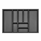 Orga-Box 3 Besteckeinsatz Tiefe: 473 x Breite: 691 mm anthrazit mit Canvas Struktur für 80er Schubladen z. B. in Nobilia Küchen ab 08.2012.