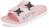 Hsyooes Herren Klettverschluss Hausschuhe Damen Diabetiker Schuhe Pantoletten Orthopädische Sandalen Verbandschuh Weit Verstellbare Geschwollene Füße Gesundheitsschuhe B-Rosa 40EU