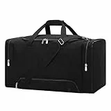 LONALIA 54L Sporttasche Reisetasche mit Schuhfach - Trainingstasche Herren Groß, Fitness Tasche für Sport Reise Fußball (Schwarz)