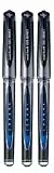 Uniball Uni Ball UM-153S Gel-Tintenroller mit blauer Kappe, Kugelschreiber, breite Spitze, 1 mm Spitze, 0,6 mm Strichstärke, Tinte, 3 Stück