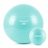PhysKcal 55cm Hellblau Dicker Gymnastikball und 23 cm Pilatesball Set, Anti Burst Gymnastikball, Anti-Rutsch-Sitzball, Balanceball, Yogaball für Zuhause, Fitnessstudio und Büro