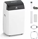 Leises 4-in-1 Mobiles Klimagerät 12000 BTU | Kühlen/Ventilieren/Entfeuchten/Follow-Me | Für Räume Bis 43–51㎡ Abluftschlauch+Digitaldisplay+Fernbedienung+24h-Timer