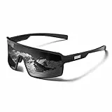 suoso Fahrradbrille-Sportbrille-Herren-Damen-Schnelle Brille Rave-UV400-Polarisiert Sonnenbrille-Radfahren-Rennrad brille,A02-Schwarz-Schwarz