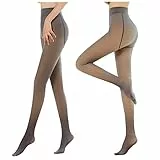 Generisch Thermostrumpfhose Damen Hautfarbe - Thermo Leggings Damen Hautfarben Gefütterte Strumpfhose Weisse Strumpfhose Strumpfhosen Gefüttert Strumpfhosen Hautfarben Brown Tights Women