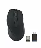 Speedlink AXON - Silent Wireless PC Maus kabellos, leiser klick, mit Akku wiederaufladbar USB-C, antibakterielle Oberfläche gummiert, ergonomisch, 2.4GHz, bis 1600dpi, schwarz