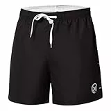 Ladeheid Badehose Herren Bequeme Badeshorts Kurz mit Seitentaschen und Schnürchen, Badeshorts Herren mit Netzfütterung, Perfekt für Sommer, Strand und Schwimmbad – LA40-198 (Schwarz, XL)