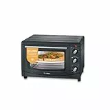 SEVERIN Back- und Toastofen mit Umluftfunktion, Mini Backofen mit Grillrost, Backblech, Drehspieß und Pizzastein, vielseitiger Heißluftofen mit 20 L Kapazität, 1.500 W, schwarz, TO 2068